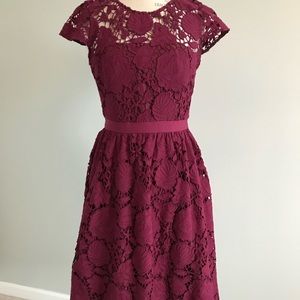 Burgundy J.Crew dress size 6 length a little bit past knees